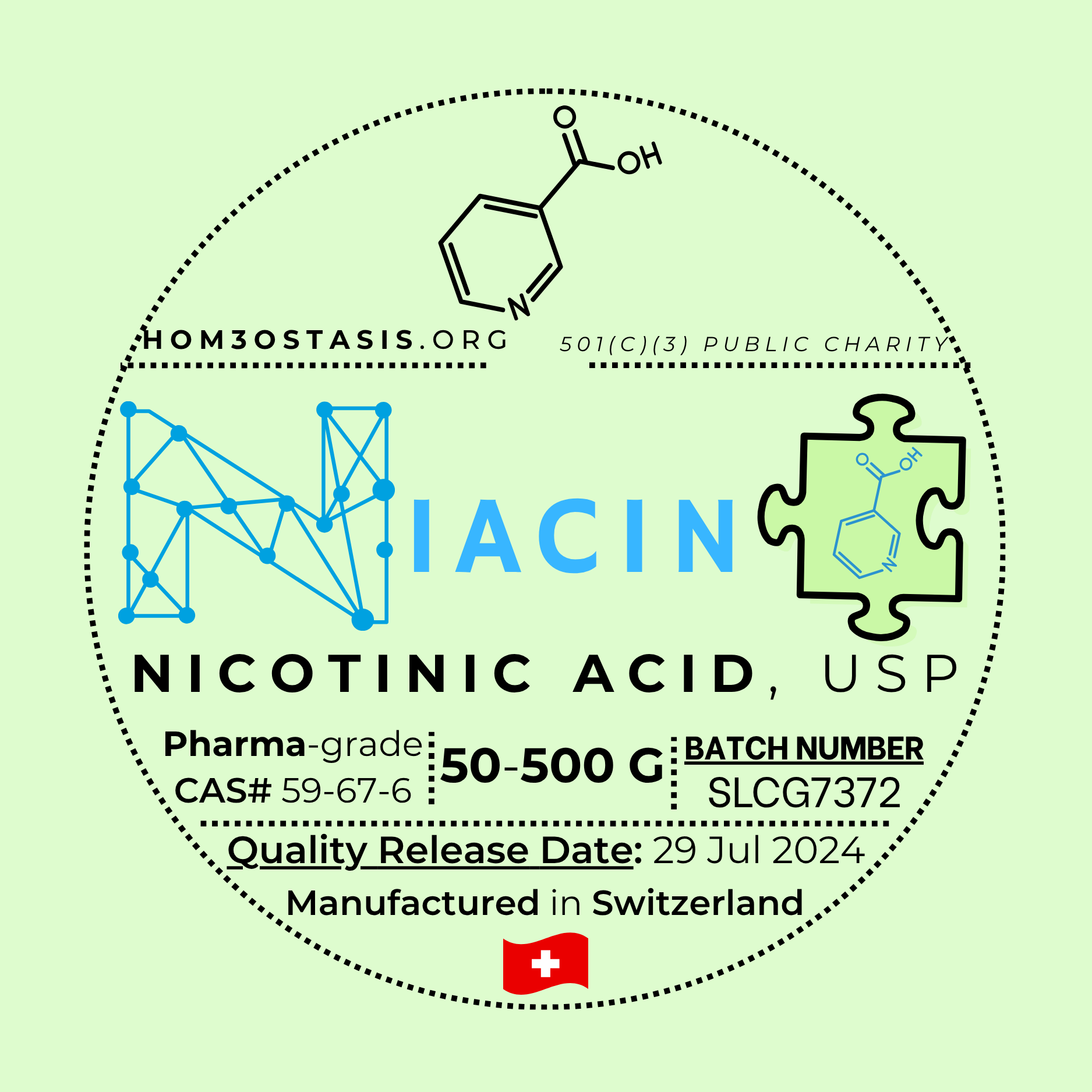 Niacin (Nicotinic acid), USP-Grade